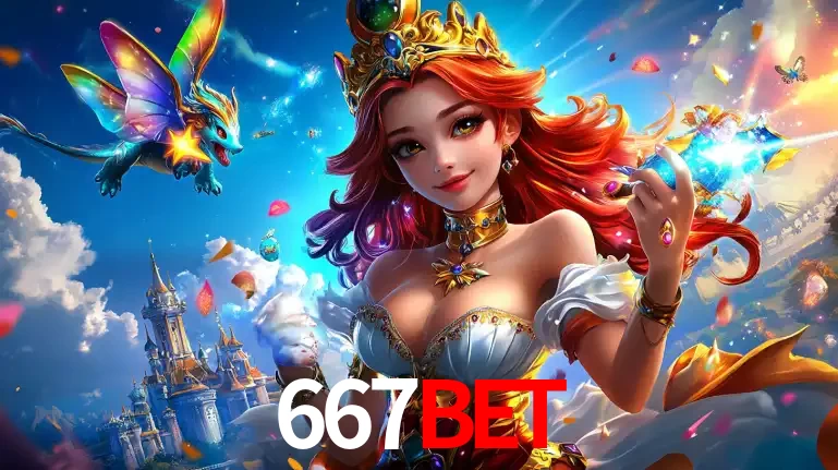 A princesa de um reino de fantasia mágico, com seu pequeno dragão, apresentando um mundo de prêmios encantados nos jogos de caça-níqueis do cassino 667bet.